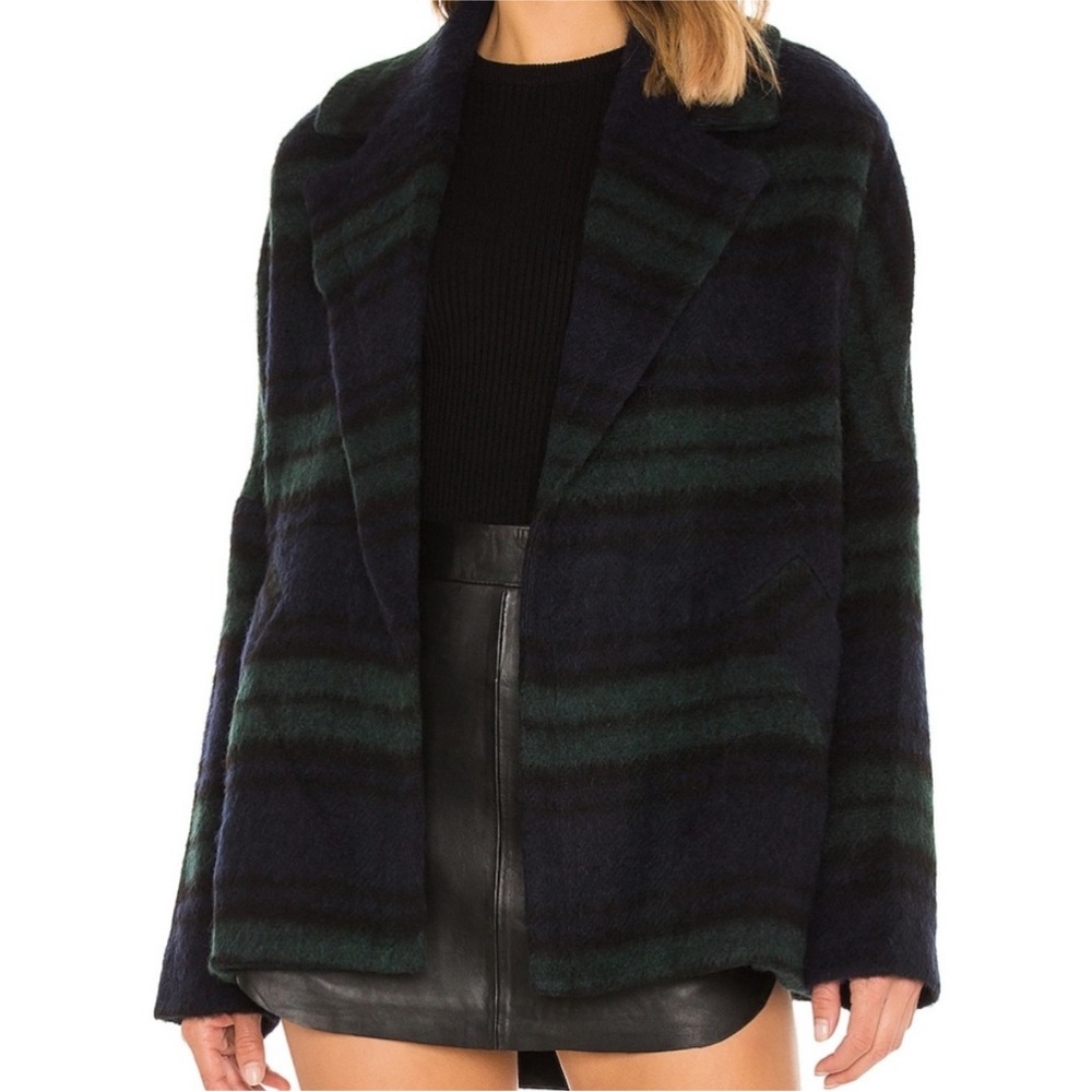 Women's Striped Black and Green Jacket